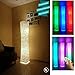 Produktbild Stehleuchte 61"LEONC Twist Fernbedienung Stoff Moderne Holmo Stehleuchte mit 2 Farbbirnen Einfache natürliche warme Atmosphäre RGB Stehleuchten für Wohnzimmer, Schlafzimmer154x26x26cm