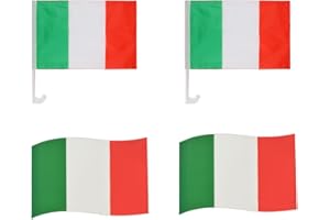 Sonia Originelli Fanset Fanartikel für das Auto 2 Stück Fensterfahnen Autofahne und 2 Stück Magnetfahnen für die Tür Farbe: Italien