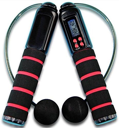 ECVISION Digital Outdoor and Indoor Wireless Cordless Diet Skipping Rope Jumping Rope With Digital LCD Screen Showing Time,Calorie And Jump Counter-Free Juming Rope Included (Black)