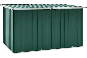 vidaXL Caja de Almacenaje para Jardín, Baúl para Cojines Almohadas Mantas, Cofre de Herramientas, Caja para Porche Patio Terraza, Verde