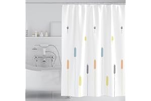 通用 LCAWEI - Cortina de ducha blanca extra ancha de 200/220/240/260/280/300 de ancho, 100% tela de poliéster, impermeable y resistente al moho, forro de cortina de baño para habitación húmeda (300 x