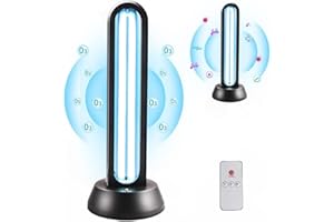 ZKX HYLR UVC Germicidal Lamp 38 W Remote Control Timer Table Lamp UV Steriliser Disinfection Steriliser Antibacterial Rate 99% Kill Remover Mould Flu Bacterial Dust Mites Germs