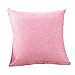 Produktbild Einfarbig Leinen Baumwolle Kissenbezug, Kavitoz Home Decorative Sofa Bett Kissenbezug Kissenhülle (Rosa, 50 x 50 cm)