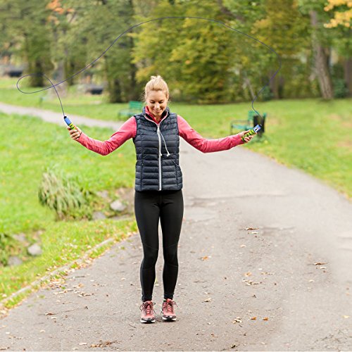 Springseil Speed Rope von Auskio, Springseil Kinder mit Zähler&Komfortablen Griffen für Fitnesstraining abnehmen Fat Burning übungen, für Kinder und Erwachsene geeignet(ein ersatz Seil als Geschenke) - 6