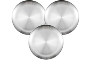 Anicy Lot de 3 Assiette Camping Assiette Inox - 20cm de Diamètreplat Inox, Vaisselle de Camping Pour Pique-nique, Randonnée, Cuisine, Fête