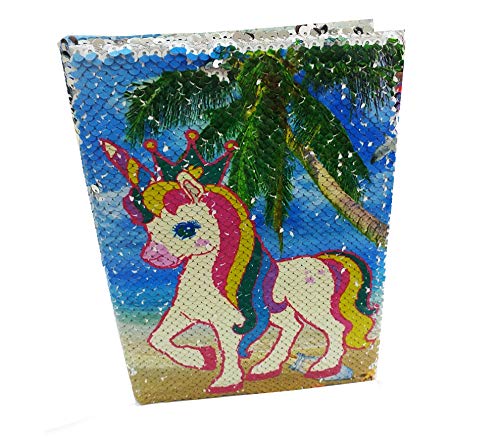 Art Box Standard Size Premium Note Book Diary with Sequinned Changer Horse Cover for Girls (100 Pages) Gift for Girls in Assorted Color (1 Count)