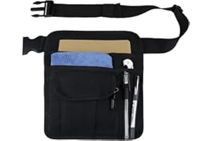 XGOPTS Waist Apron, Waiter Wallet, Gardening Tool Waist Bag, Restaurant Waiter Waist Money Pouch Bag with 5 Pockets and Adjustable Belt, Server Aprons Bistro BBQ Painting Cleaning Repairing, 8" x 10"