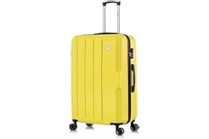FLYMAX XL 32" Extra Large 4 Wheel Suitcases Spinner Lightweight Luggage ABS Travel Cases 125L Yellow