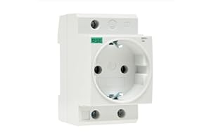 RSE Base para enchufes de 230 V/16 A, para carril DIN, armario de contadores, caja de distribución, 1 unidad