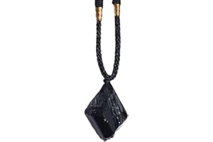 Monozoz Collar con colgante de turmalina negra, collar de piedra de , colgante de amuleto, cadena negra para mujer, colgante de de moda, 1, 1 unidad