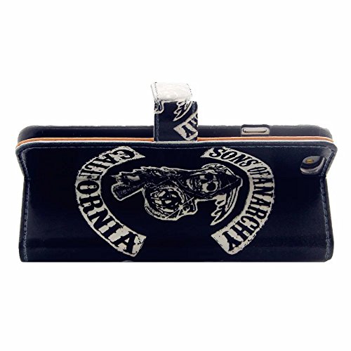 MUTOUREN iPhone 6 Plus/6S Plus Brieftasche Flip Case Cover – PU Leder Bookstyle Klapphülle Wallet Case für iPhone 6 Plus/6S Plus (5.5 Zoll) Portemonnaie Hülle Schutz Ultra Dünn Handy Tasche Geldboerse Schutzhülle – Sons of Anarchy + Metall Stylus Pen - 5