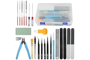 BGTXINGI 28-teiliges Modellbauwerkzeug-Set Gundam Modell-Werkzeug-Set mit Kunststoffbox für Modellbau, Auto, Hobby, Modellbau, Reparatur und Befestigung