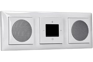 EBROM'S BJ SETS Busch-Jaeger (Original) DAB+ Unterputz Bluetooth Radio 8217U-101 Balance SI alpinweiß mit 2 x Lautsprecher im 3fach Rahmen + EBROM Phasenprüfer zur Montage der Geräte