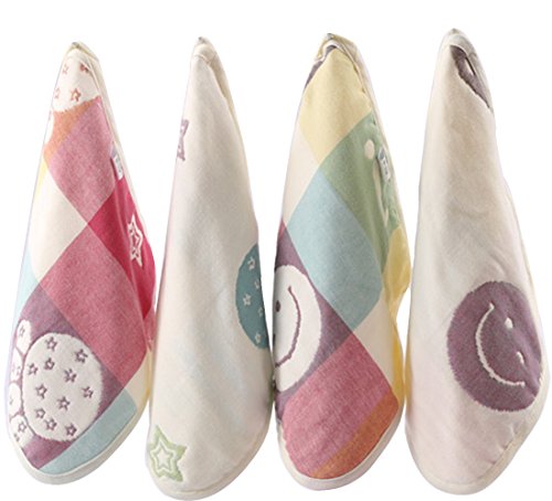 Thenice Baby Drool Cotton Handkerchief Bibs Face Towel Set