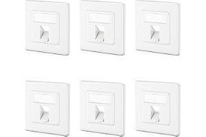 deleyCON 6x Anslutningsdosa 1‑Port - Tomdosa för Keystone‑moduler - Datadosa Infälld - Uttag 45° Vinklat för Keystones