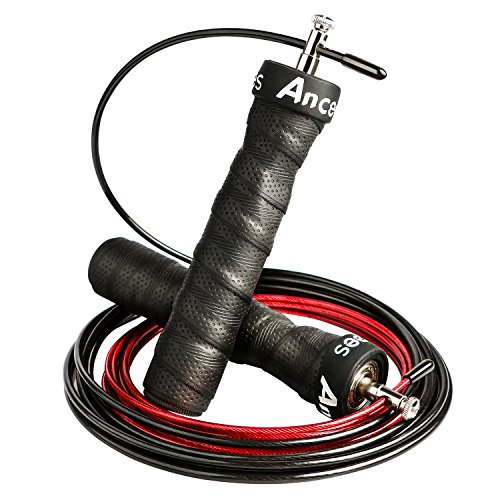 Ancees Corde à Sauter, Jump Skipping Rope Roulements à Billes en Acier Ergonomique Réglable Skipping Rope pour Pro Sport, Boxe, Fitness, Crossfit, MMA