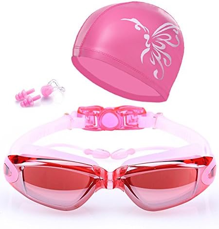 ZHIYIJIA Mirrored Swimming Goggles Set UV Protection Anti-Fog Waterproof for Adults Men Women,Teenagers Juniors,Boys Girls, Over 8 years Old Kids