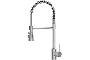 Grifo de Cocina para Fregadero con Muelle, SREWOHS PRO Mezclador Monomando Extensible Cabezal,Rotación 360°, 4 Patrones de Rociado, Acero Inoxidable, ABS Rociador Abatible, 1 Agujero Torneira cozinha