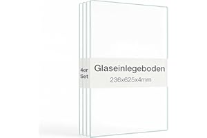 ‎K-MÖBEL K-Möbel Glaseinlegeboden 4er-Set Glasboden für 2 TRG. Standvitrine für C1084 / C1019