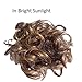 LIGHT BROWN /DARK BLONDE MIX HAIR EXTENSION SCRUNCHIE UP DO TOPPER CURLY TWISTER