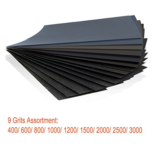 72 Stück nass trocken Schleifpapier 120 bis 3000 Grit Sortiment 9 * 3.6 Zoll - 2