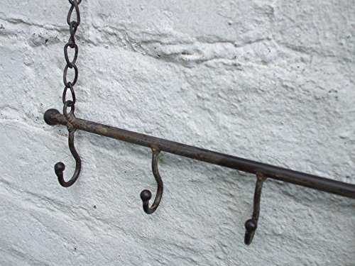 Eisenstange mit Haken, Wandhalter, Ablage, Eisen, Utensilienhalter - 2
