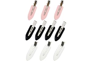 ZEVONDA 10 Pcs No Bend Hair Clips - Girls Women Makeup No Crease Hair Clip Hairdressing Hairpins Creaseless Pin Clips for Hair Styling & Hairstyle Collocation (Pink, White, Black)