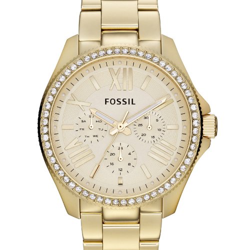 reloj dorado fossil mujer