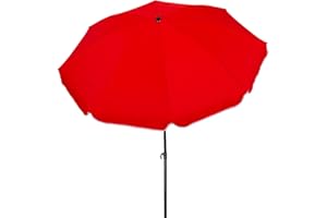 acamp Sonnenschirm Rund Solaris | Made in EU | Sonnenschutzfaktor (UPF) 50+ | Stahlrohr-Gestell wetterfest | Bezug wasserabweisend | Terrassenschirm mit Knick-Gelenk | Garten-Schirm