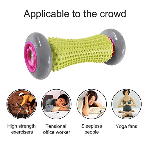 iRegro Muskel Roller Stick, Hand und Fuß Massage Roller, faszien rolle fussroller massage stick, Trigger Point Massageroller, Handgelenke und Unterarme Übungsroller, Recovery Tool für Plantar Fasciitis, Fersenschmerzen (Grau Rad) - 8