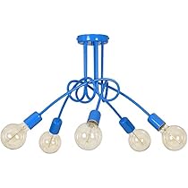 Lampadario Industriale Edison 5 Luci - Soffitto In Metallo Giallo Per Interni - Foto 7