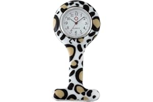 Avaner Schwesternuhr Silikon Krankenschwesteruhr Vintage Muster Design Rund Revers Uhr Pin-on Brosche Fob Uhr Analog Quarz Hängende Taschenuhr für Arzt Doktor Krankenschwester Medical