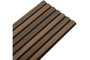 DECOON Panneau tasseaux bois 250 x 30 x 1cm - Lamelles chêne foncé véritable fond noir - 0,75m²