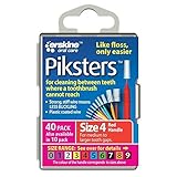 PIKSTERS 0.65 mm Size 4 Red Interdental Brush  Pack of 40