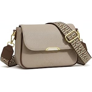 HaveGlam Travel Crossbody Crescent Bags for Women Over Shoulder Purse with Zipper | Leather Sling Bag for Girls | Small Pebble Flap Purse with Wide Adjustable Strap