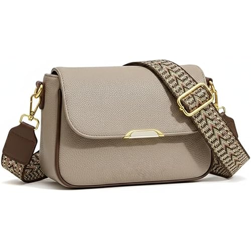 HaveGlam Travel Crossbody Crescent Bags for Women Over Shoulder Purse with Zipper | Leather Sling Bag for Girls | Small Pebble Flap Purse with Wide Adjustable Strap