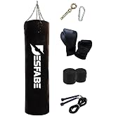 Desfabe Boxing Star 120x32Cm Zincirli Boks Kum Torbası Siyah+Aparat+Boks Eldiveni+Bandaj+Atlama İpi