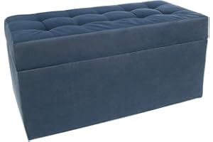 postergaleria Taburete con Espacio de Almacenamiento Acolchado de Terciopelo Suave, reposapiés, 45 x 90 cm, Color Grafito