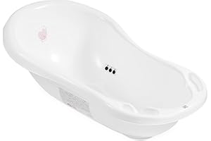 ‎HYLAT BABY Hylat Baby Babybadewanne für Neugeborene und Babys bis 12 Monate, mit Thermometer, Stöpsel und Antirutschmatte, aus BPA - freiem Plastik