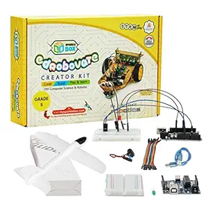 Sparklebox DIY Robot kit for Kids Grade 5| 24 Experiments | Ideal Gift for Kids of Age 10 Years and Above. Simple Glider, Model Aircraft ,Friction Theory ,Microcontroller UNO (Grade 5)