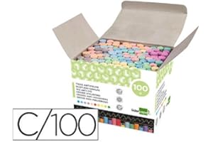 Liderpapel 77660 Craie Enrobée Ronde Anti-Poussière Tracé Écriture Douce Hypoallergénique Boîte de 100 Couleurs Assorties