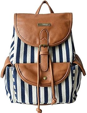 HIPTOP Vintage Mode Damen accessories hohe Qualität Leinwand Einfache Blaue und weiße Streifen Wind Tasche Schultertasche...