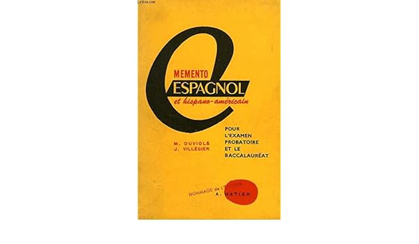 Amazonfr Memento Espagnol Et Hispano Americain Pour L - 