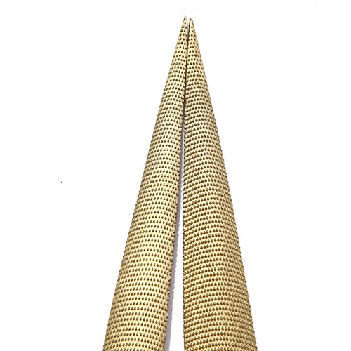 2 tlg. 8inch+10inch Hochwertige Kohlenstoff Stahl Needle Feile Set Feilenset Flachfeile Sharf Hand Raspel Holzfeilen für Hartholz Rotholz Schnitzen Holzarbeit mit Kunststoff Griff (Golden) - 5