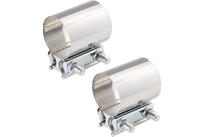BEYGIH Auto Auspuffschell, Edelstahl Auspuff Rohrverbinder schellen Abgasanlage bügelschelle klemm auspuffschellen rohrschelle 50 57 63 76mm auspuff dichtband halter reparatur set 2 Stück (3.0Zoll-76mm)
