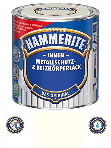 0,5L Hammerite Metallschutzlack und Heizkörperlack innen cremeweiss matt