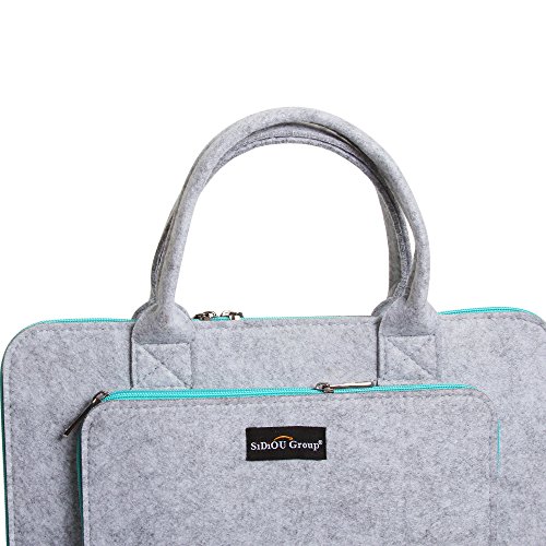 Sidiou Gruppe Mode Laptop Tasche Tablet PC Paket Laptop-Hülle wasserdichtes Gewebe Tasche Mode Laptop Tasche Tablet PC Paket Laptop-Hülle wasserdichtes Gewebe Tasche (14 Zoll, grau) - 4