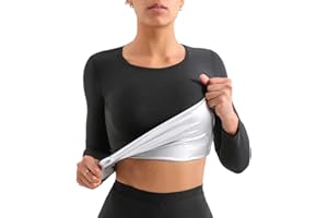 Jungerhouse Vetements de Sudation Femmes Haut de Sudation Vetement Neoprene Accélérer Transpiration Ventre Plat Anti Cellulite pour Minceur Fitness Jogging Yoga
