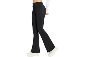 baleaf Pantaloni Termici Donna Yoga Bootcut Leggings A Vita Alta con Tasche Foderati in Pile Pantaloni Termici Invernali Leggings Sportivi Fitness Casual Allenamento Jeggings