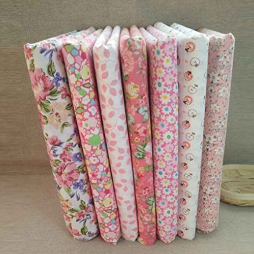 Topker 7pcs / set Tissu en coton pour la couture Quilting Patchwork Home Textile Série rose Tilda Doll Body Cloth